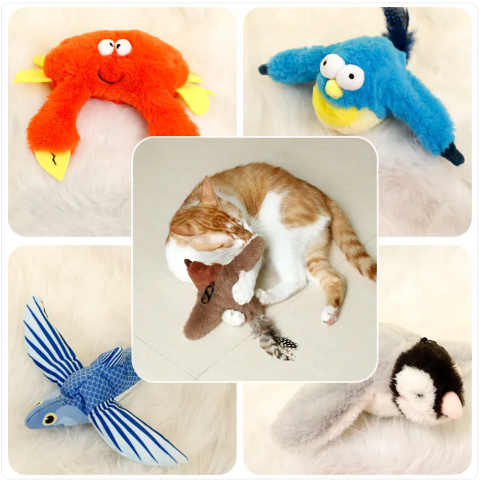 Juguete peluche con movimiento: ¡vuela y divierte a tu gato!