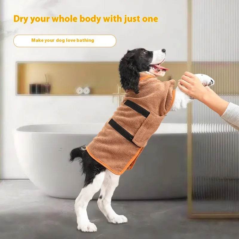 Toalla‑bata absorbente para perros y gatos