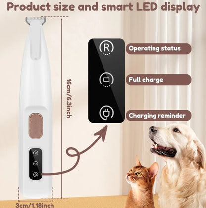 Corta Pelos para Patas de Mascotas  con Luz LED